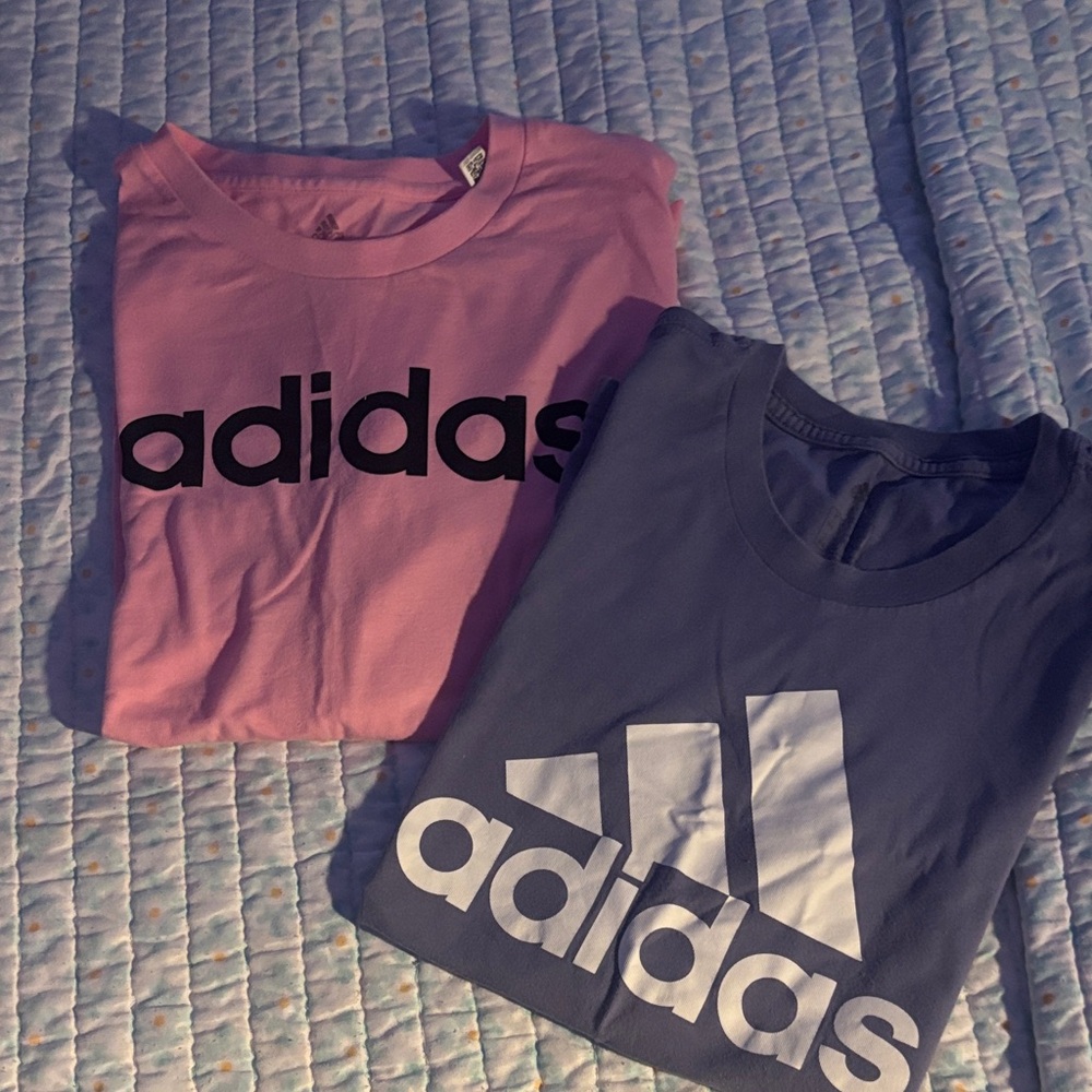 Adidas Kids' Pink and Gray Short Sleeve Tees